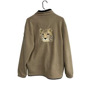 Safari Style Fleece Jacket US Basic Cheetah Embroidery South Africa Medium